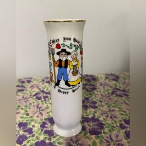 Vintage folk art vase Japan